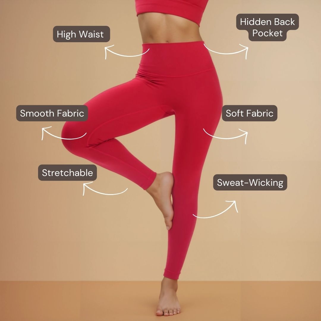 High-Rise Classic Leggings - Red