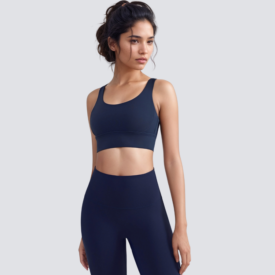 Cross Back Sports Bra - Dark Blue