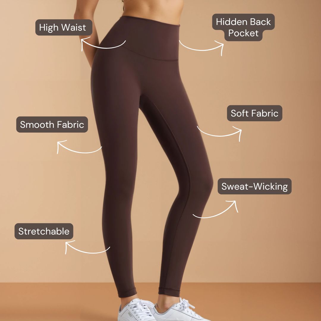 High-Rise Classic Leggings - Brown