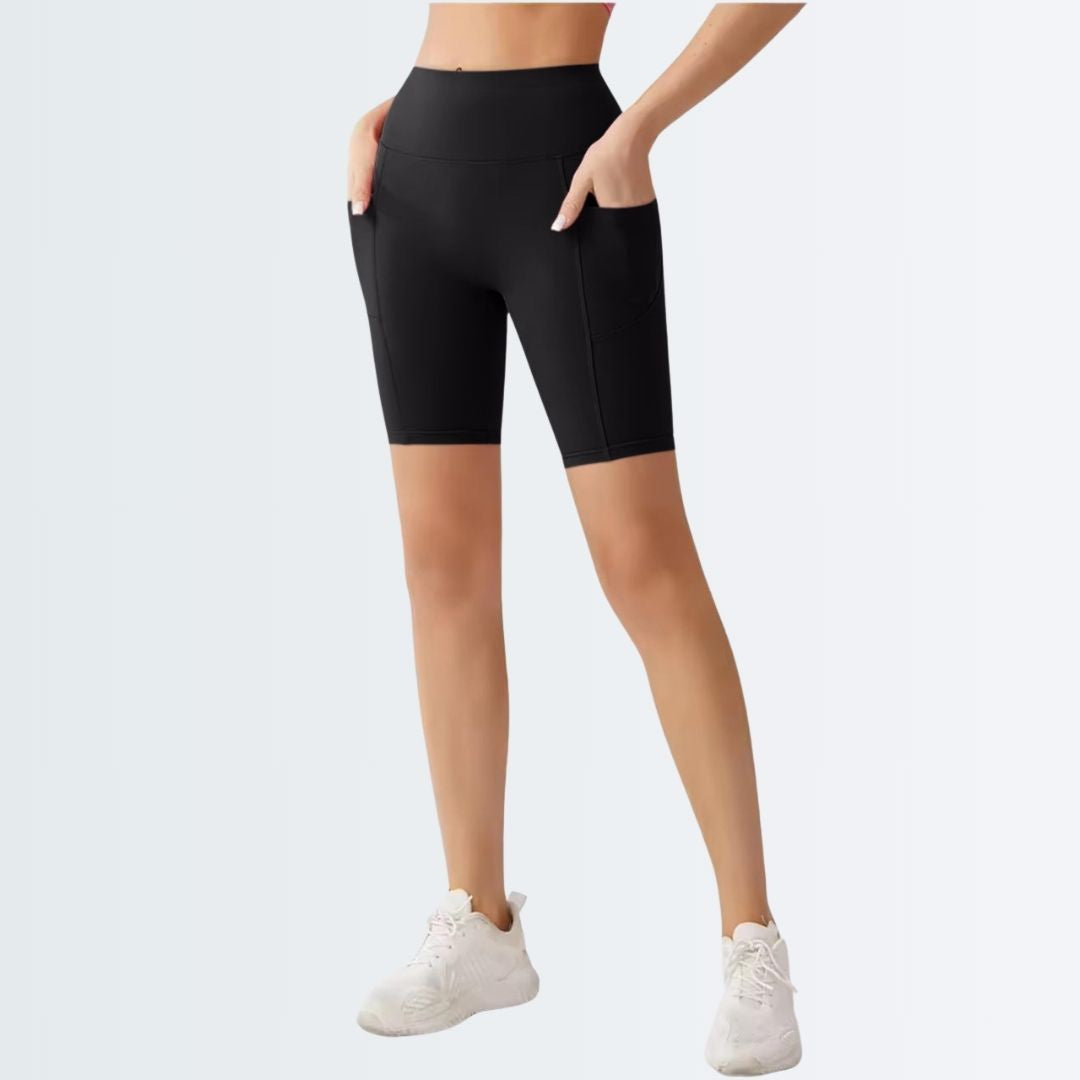 Embrace High Rise Shorts With Pockets - Black