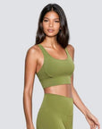 Cross Back Sports Bra - Green