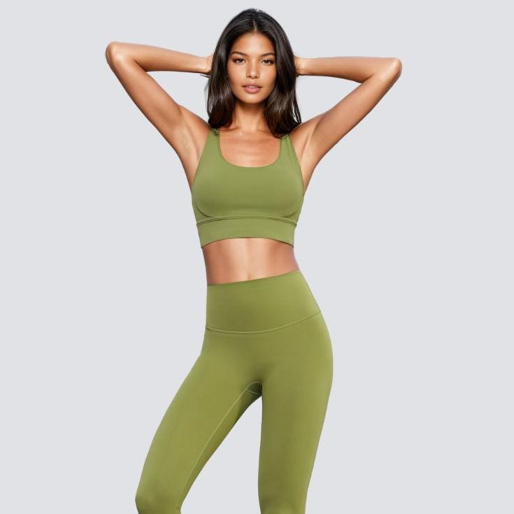 Cross Back Sports Bra - Green