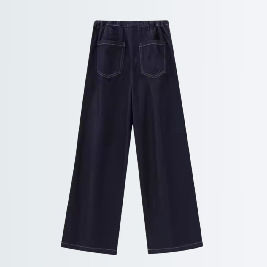 Casual Denim Style Pants - Dark Blue