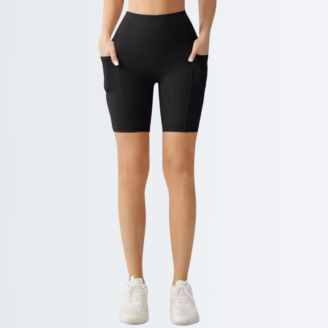Embrace High Rise Shorts With Pockets - Black