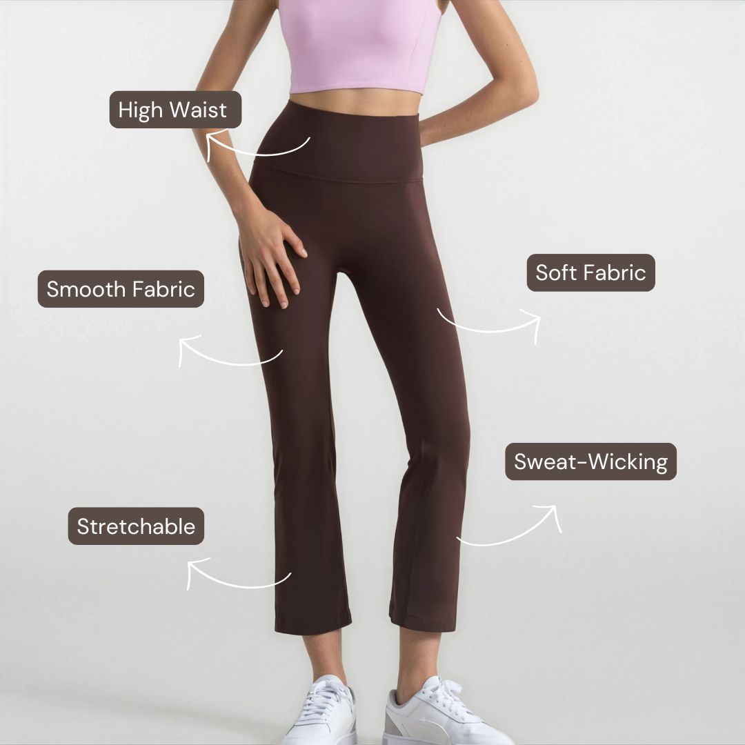 Ankle Length Flare Pants - Dark Brown