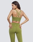 Cross Back Sports Bra - Green