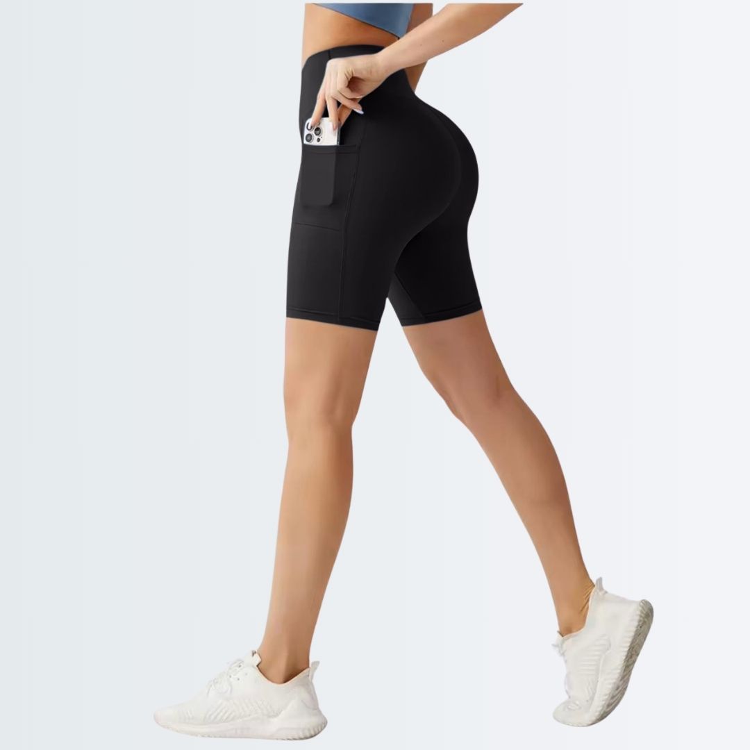 Embrace High Rise Shorts With Pockets - Black