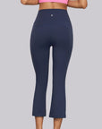 Ankle Length Flare Pants - Navy Blue