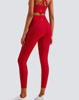 High-Rise Soft Leggings - Red