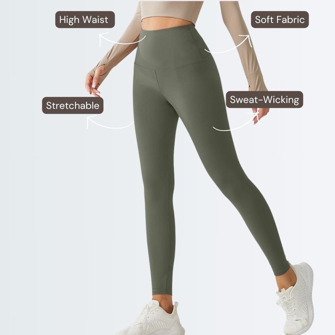 Embrace High Rise Leggings - Olive Green