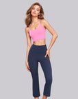 Ankle Length Flare Pants - Navy Blue