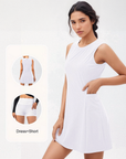 Tennis/ Activewear Dress With Pocket - White