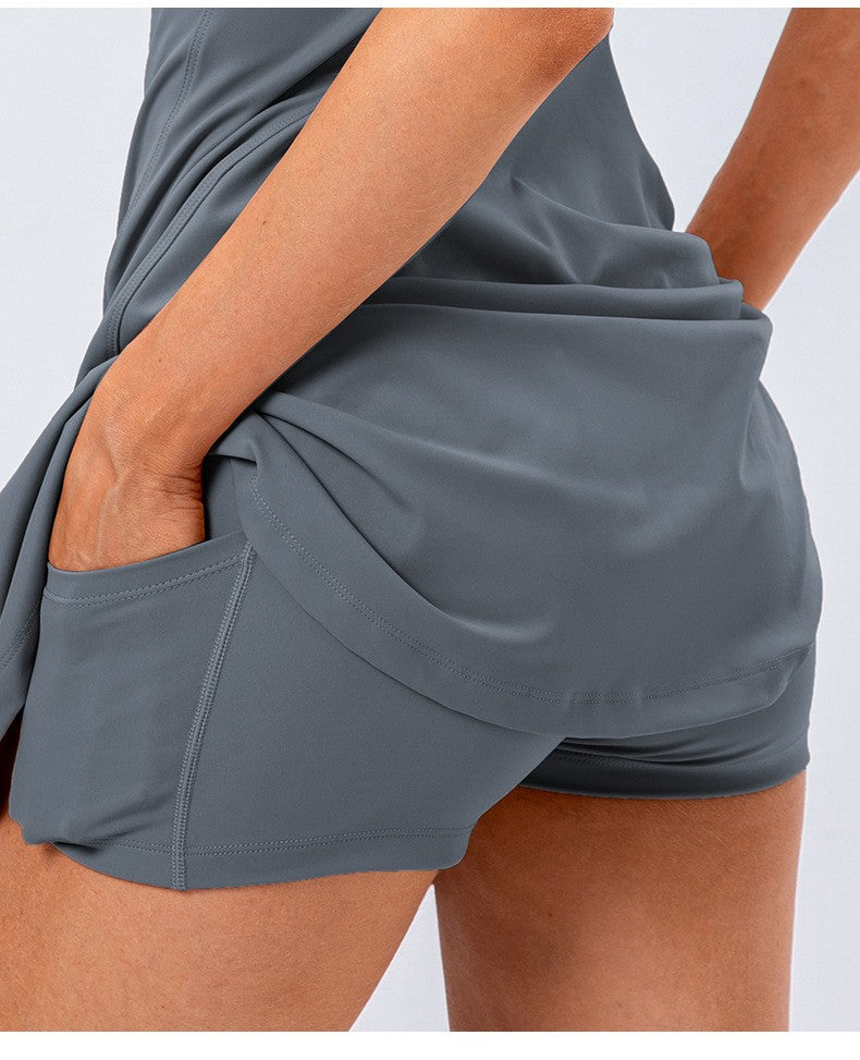 Tennis/ Activewear Dress With Pocket - Grey