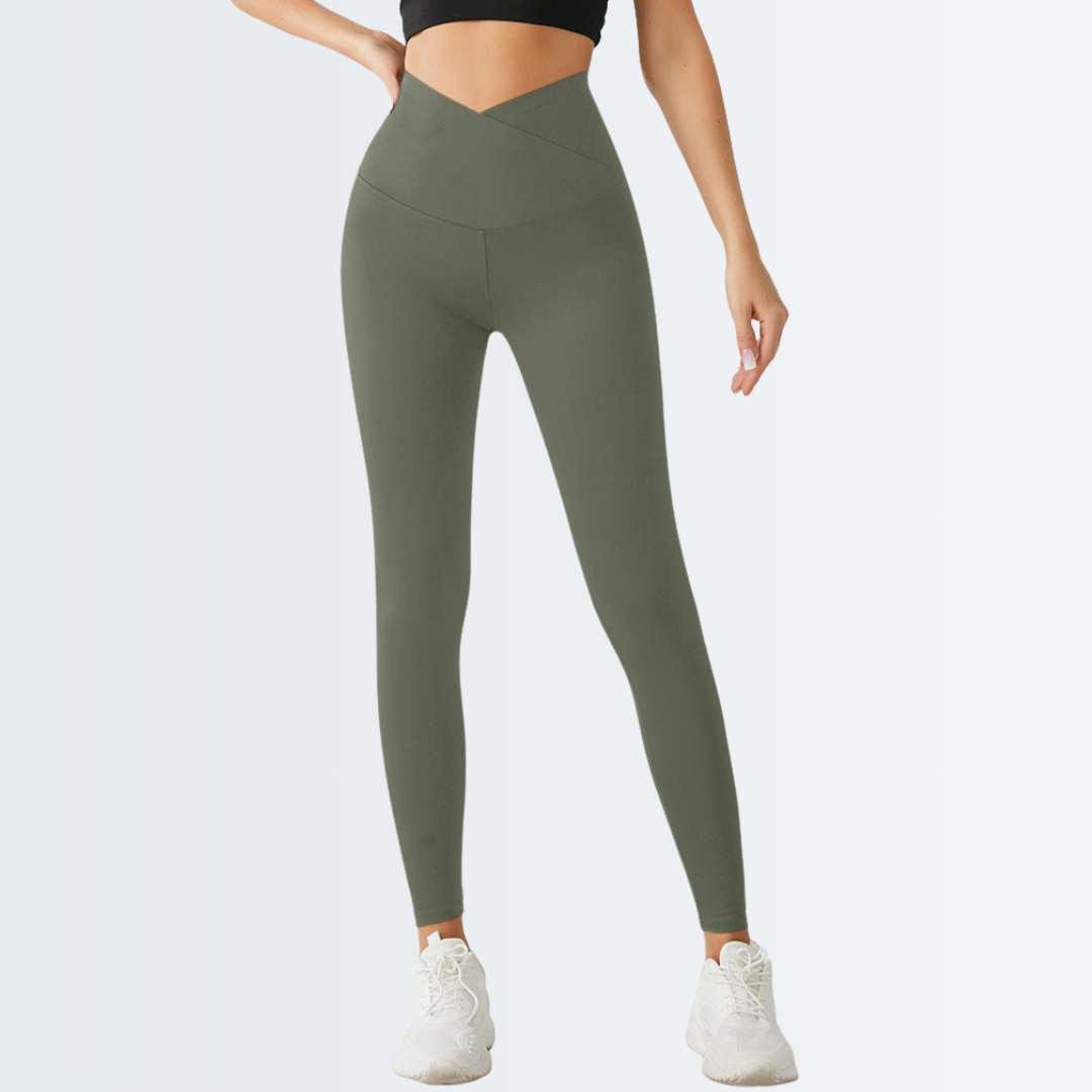 Embrace High Rise V-Waist Leggings - Olive Green