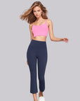 Ankle Length Flare Pants - Navy Blue