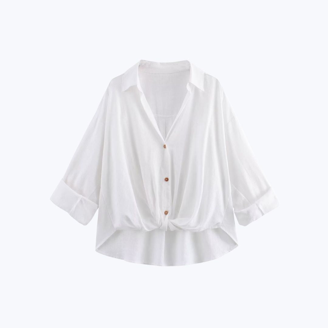 Twisted Hem Shirt - White