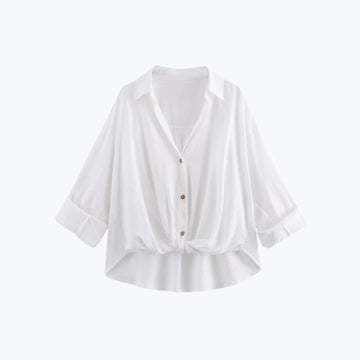 Twisted Hem Shirt - White