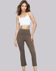 Ankle Length Flare Pants - Brown