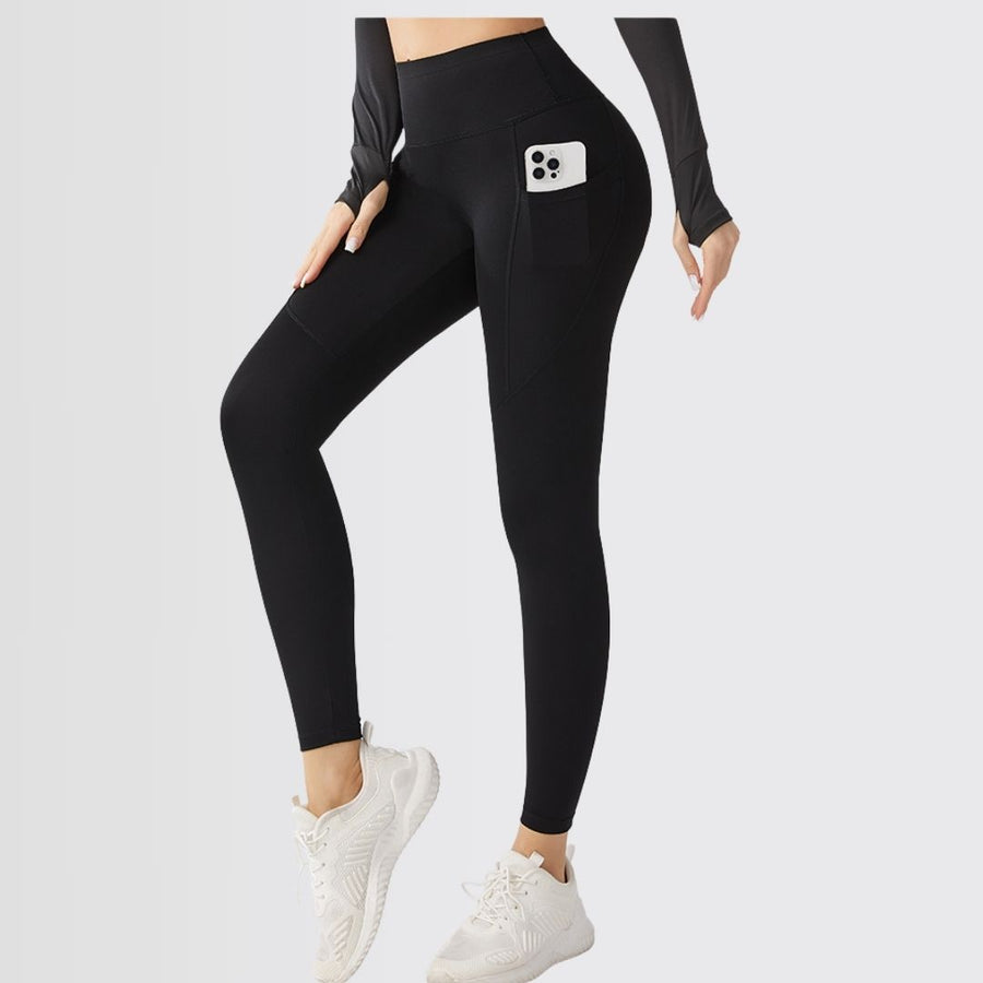 Embrace High Rise Side Pocket Leggings - Black