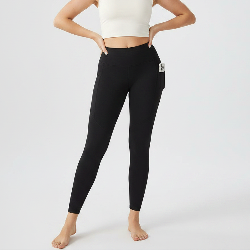 Embrace High Rise Side Pocket Leggings - Black