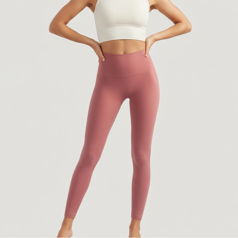 High-Rise Stretch Leggings - Shade Of Orange