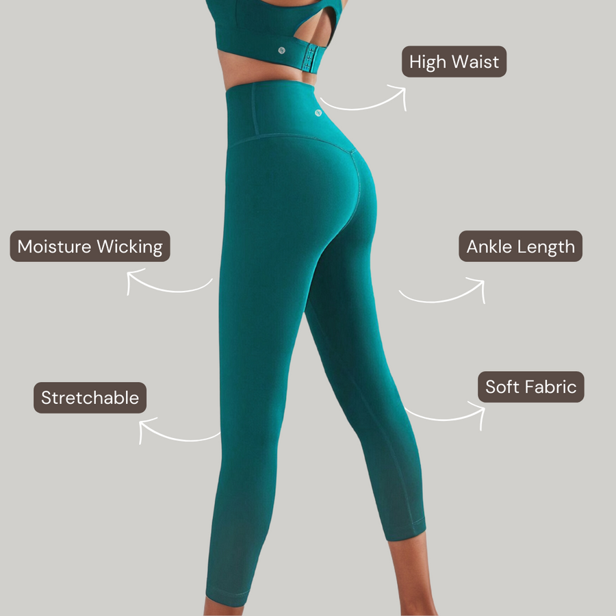 Ankle Length Leggings - Deep Green