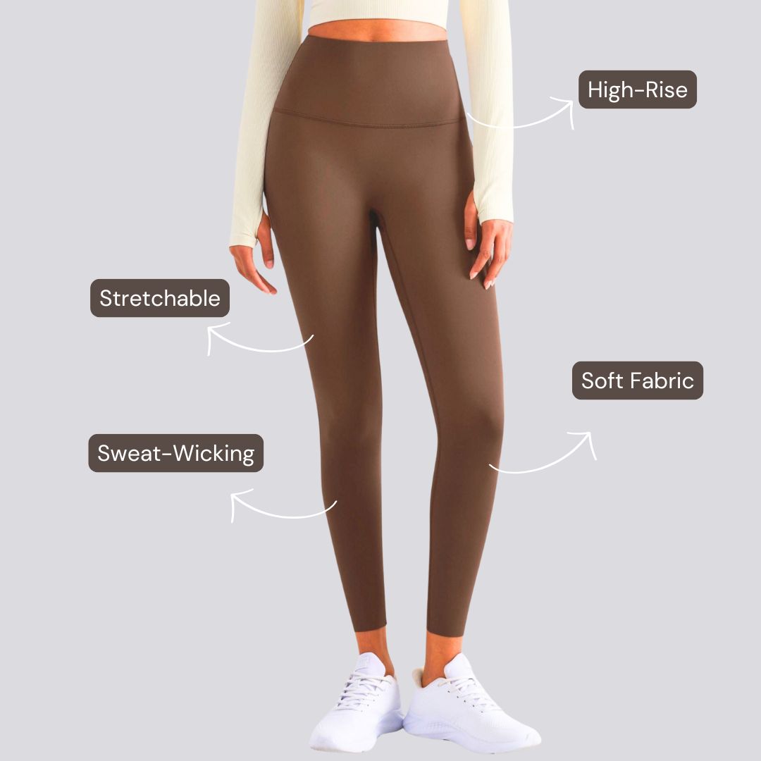 High-Rise Essential Leggings - Brown