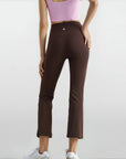 Ankle Length Flare Pants - Dark Brown