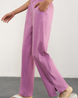 Wide-Legged Comfort Yoga Pants - Pink