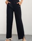 Wide-Legged Comfort Yoga Pants - Black