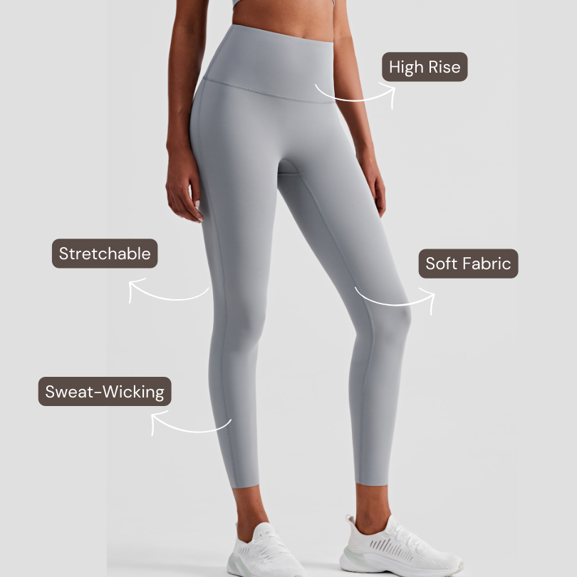 High-Rise Essential Leggings - Light Grey