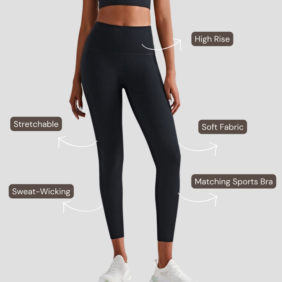 High-Rise Comfort Leggings - Black