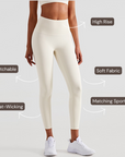 High-Rise Comfort Leggings - Ivory White