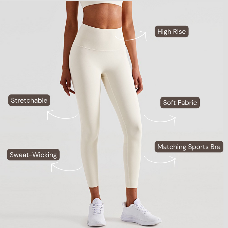 High-Rise Comfort Leggings - Ivory White