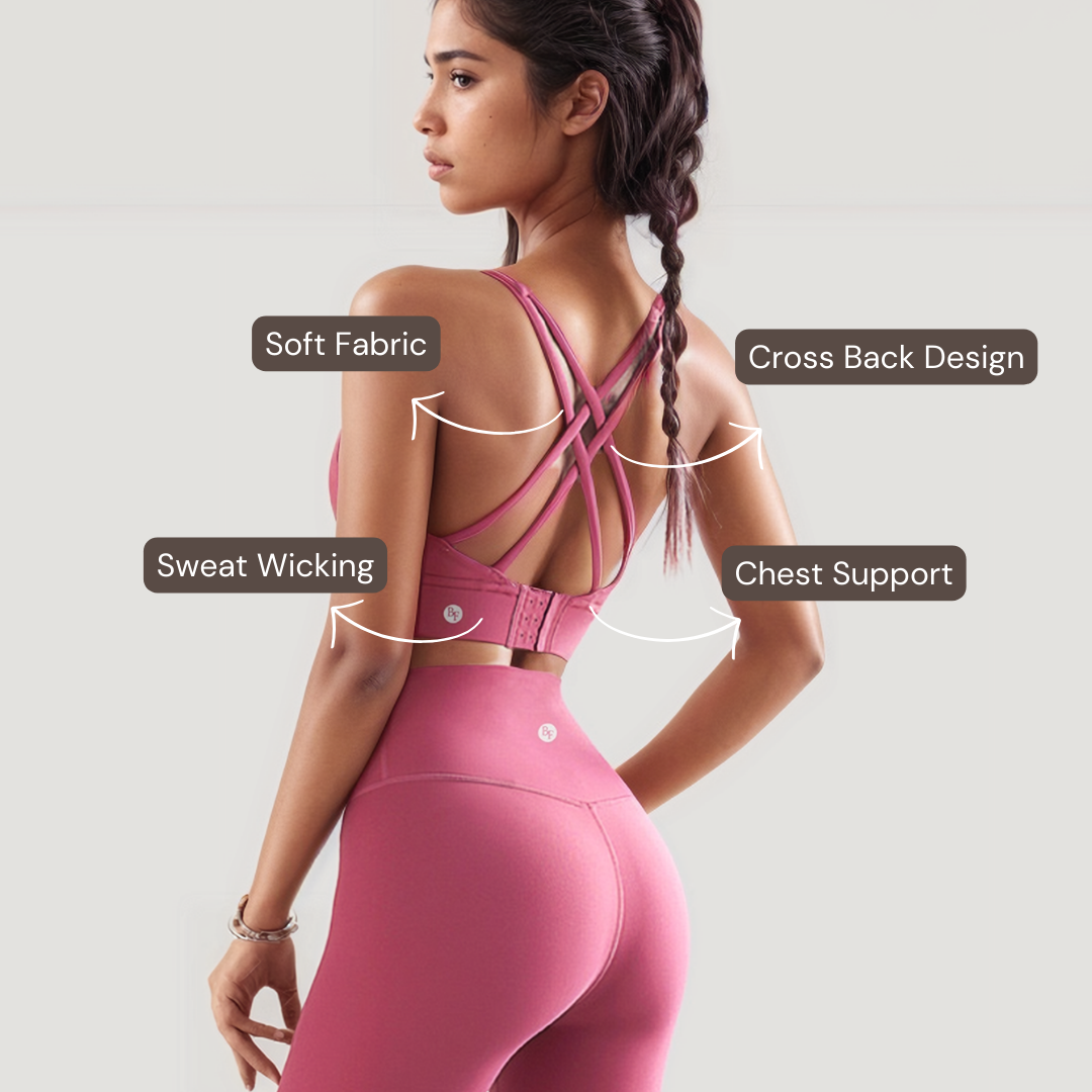 Cross Back Set With Hooks - Pink