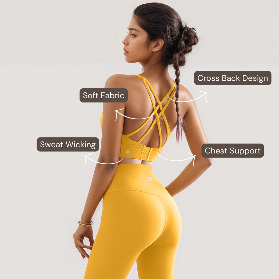 Cross Back Set With Hooks - Mustard Yellow