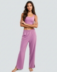 Wide-Legged Comfort Yoga Pants - Pink