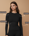 Chic Full Sleeves Top - Black