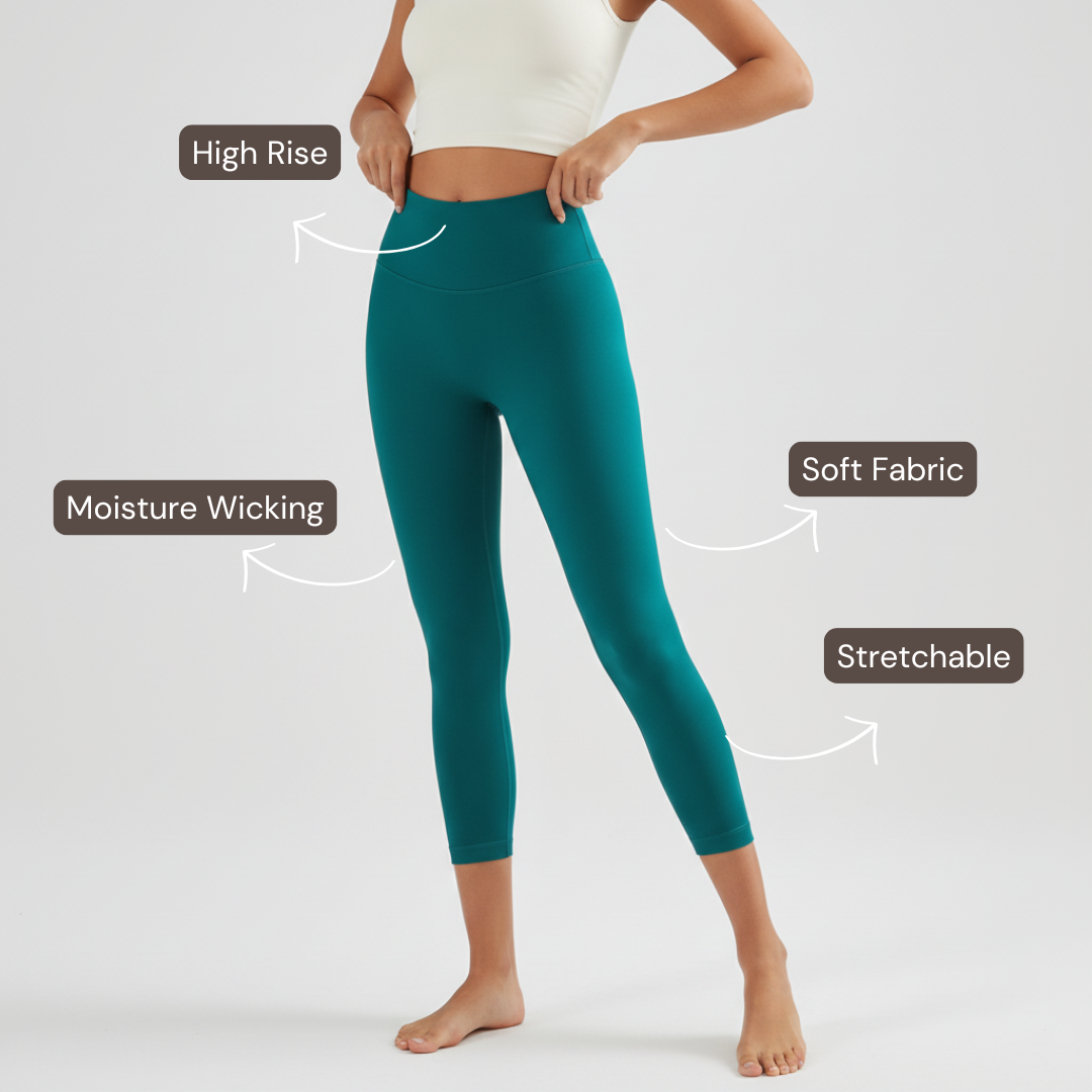 Ankle Length Leggings - Deep Green