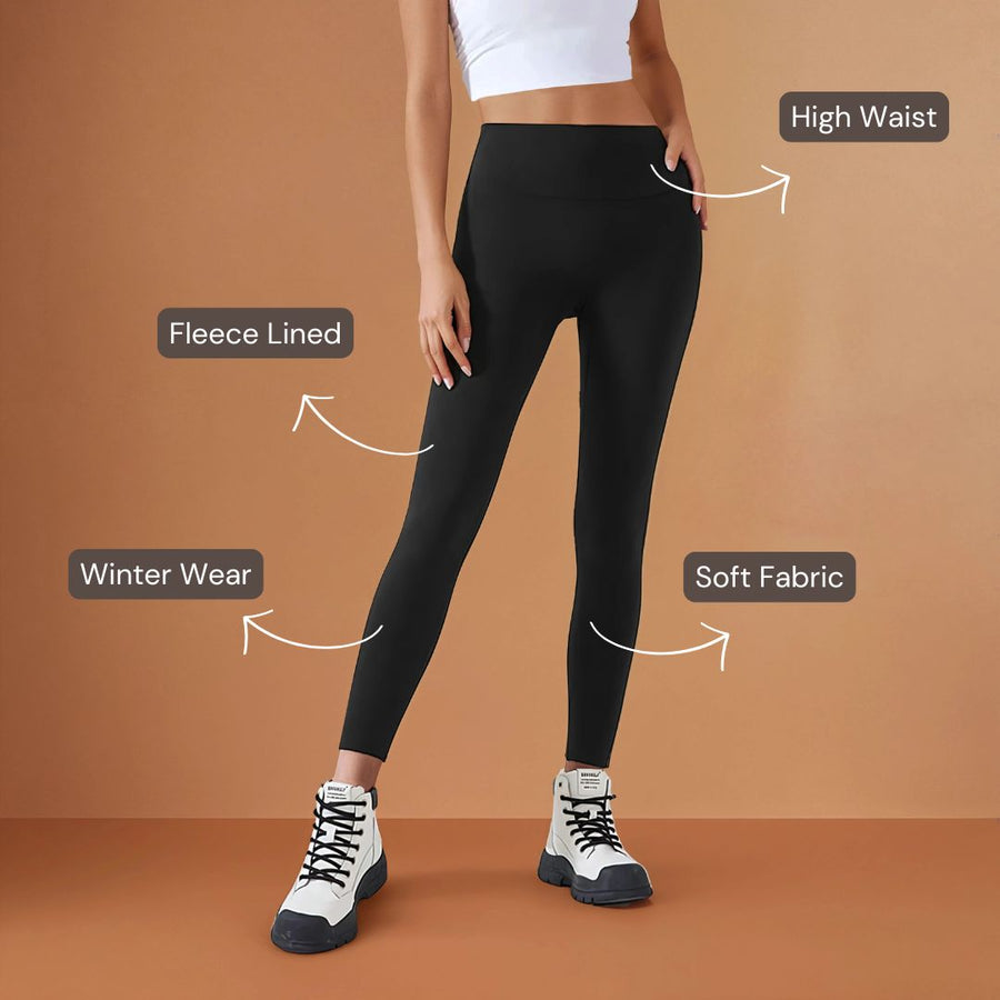 Fleece Lined Leggings - Black