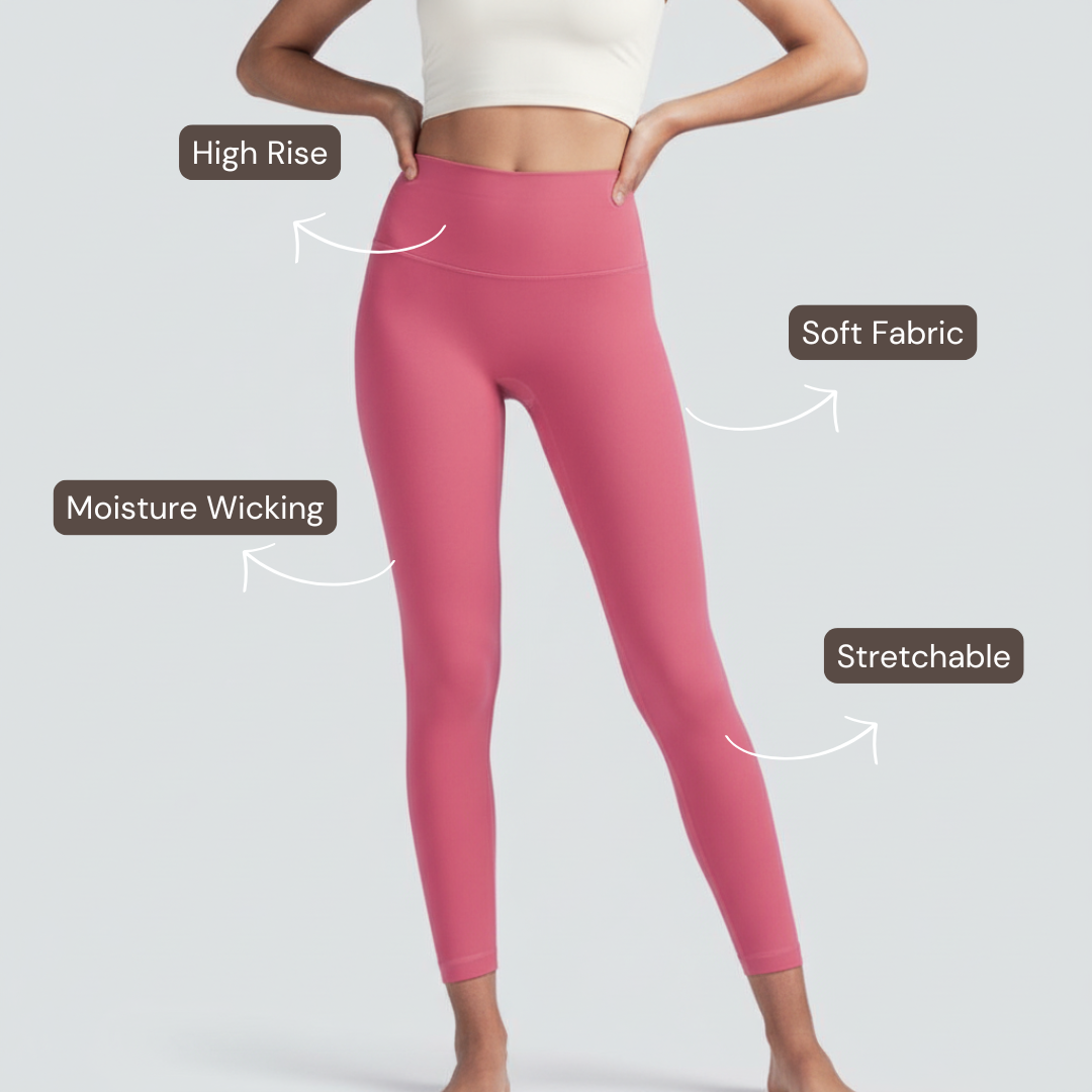 High-Rise Leggings - Pink
