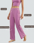 Wide-Legged Comfort Yoga Pants - Pink