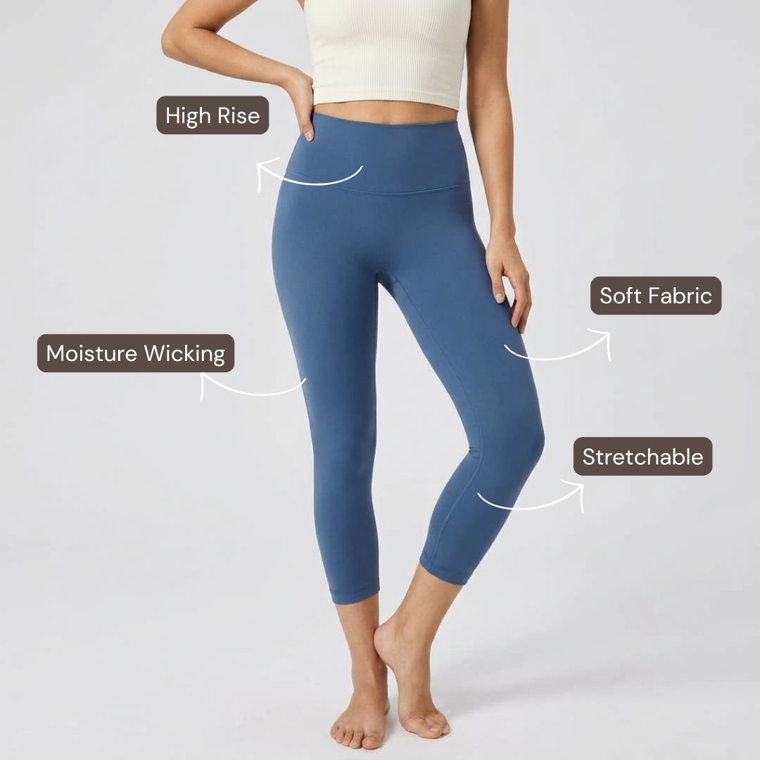 Ankle Length Comfort Leggings - Blue