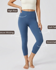 Ankle Length Comfort Leggings - Blue