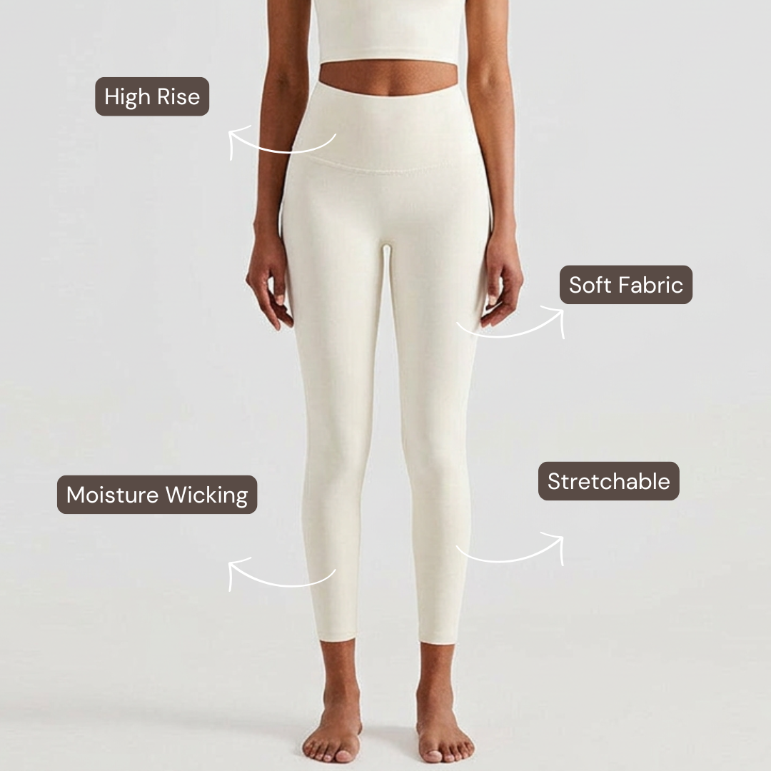 High-Rise Comfort Leggings - Ivory White