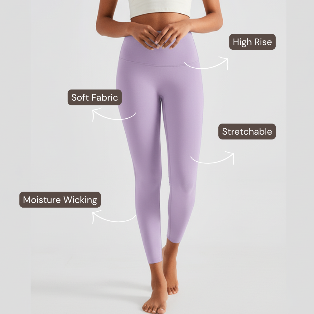 High-Rise Essential Leggings - Lilac Purple