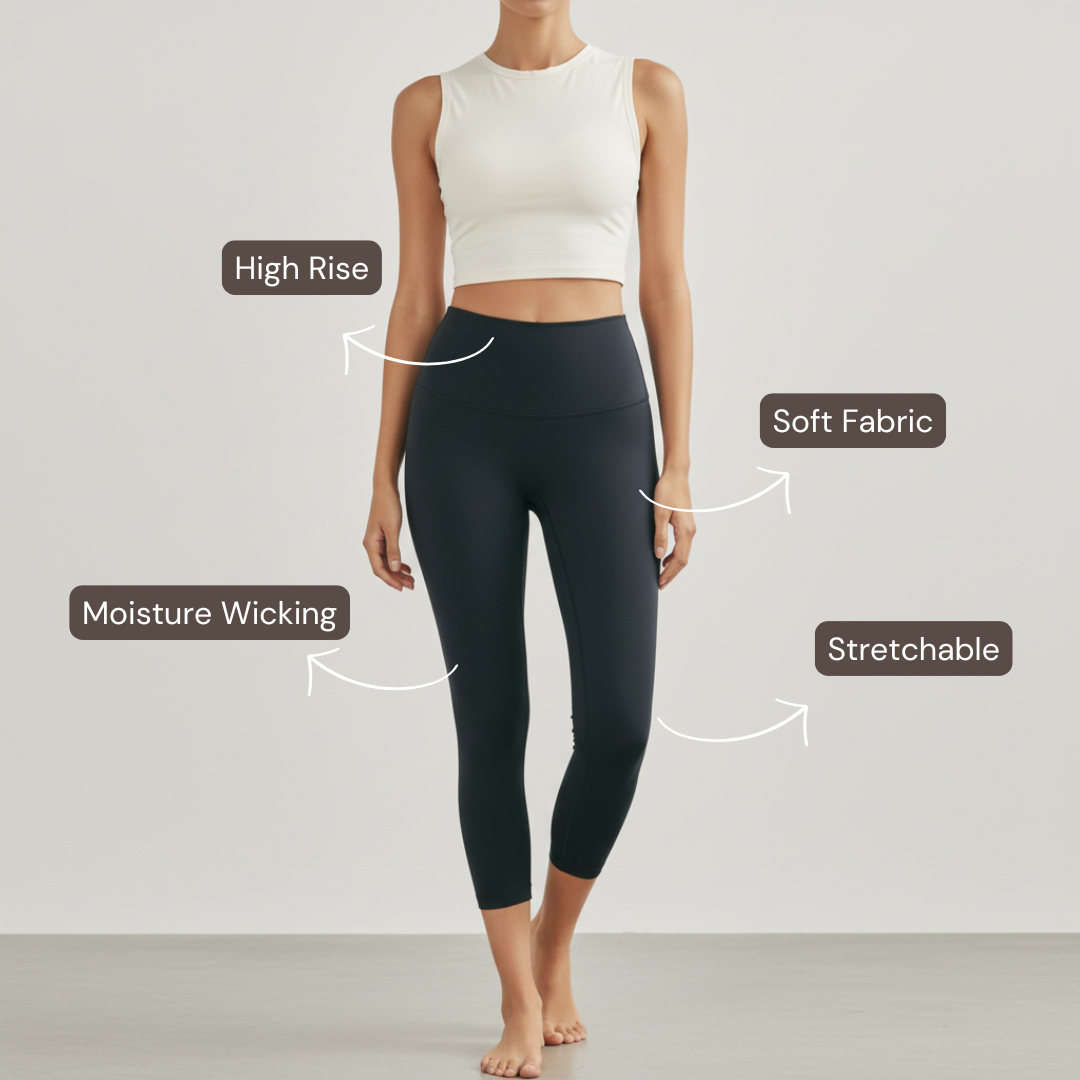 Ankle Length Leggings - Black
