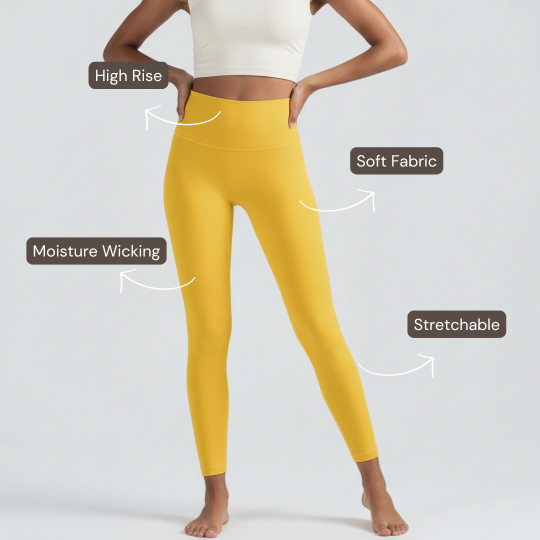 High-Rise Leggings - Mustard Yellow