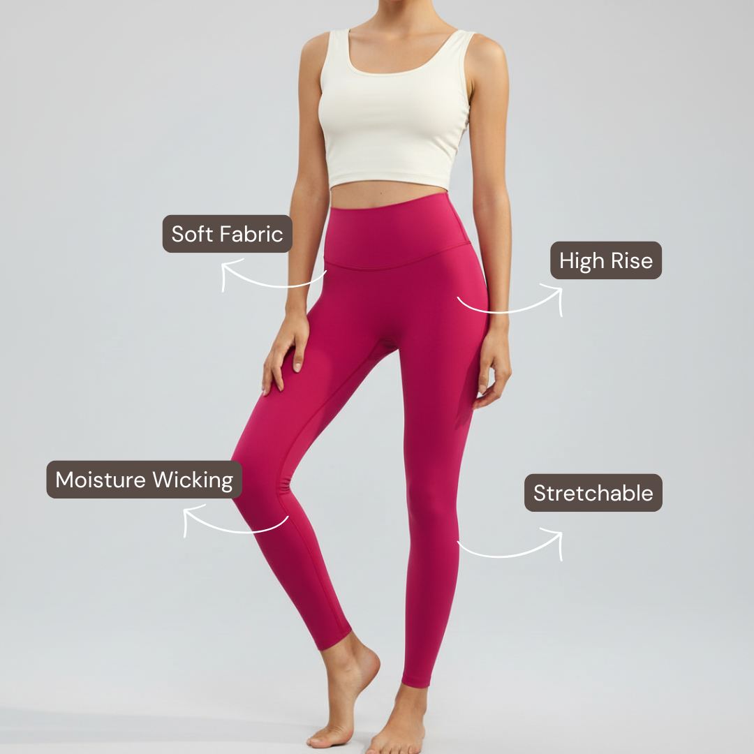 One-Size-Fits-All Leggings - Deep Red