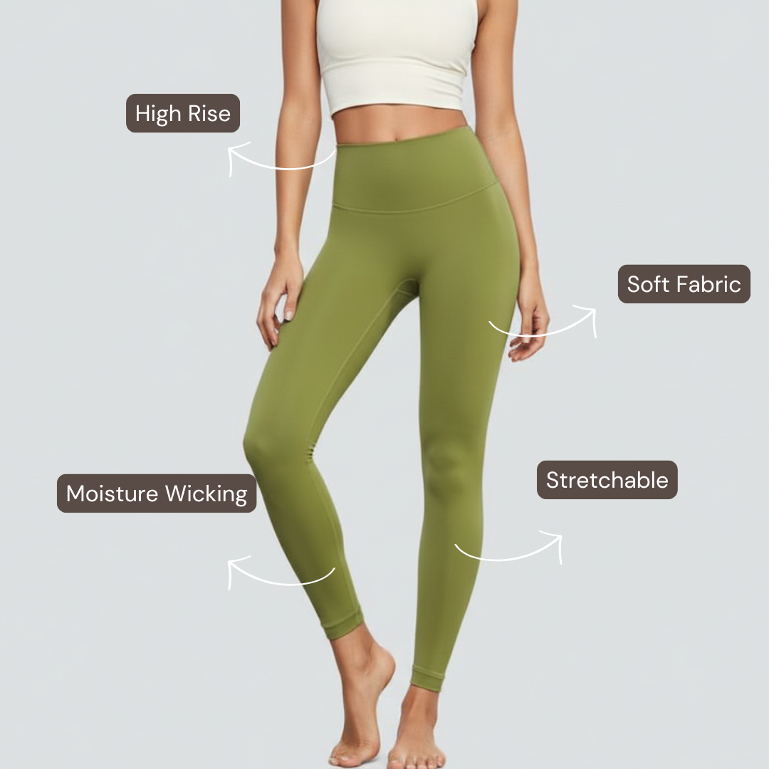 High-Rise Soft Leggings - Green